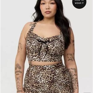 NWT torrid Leopard Print Bikini Top and Bottom set in Brown and Black size 2
